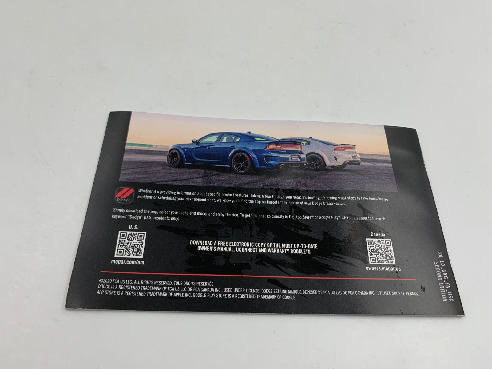 2020 Dodge Charger Owners Manual Set with Case OEM A03B54037