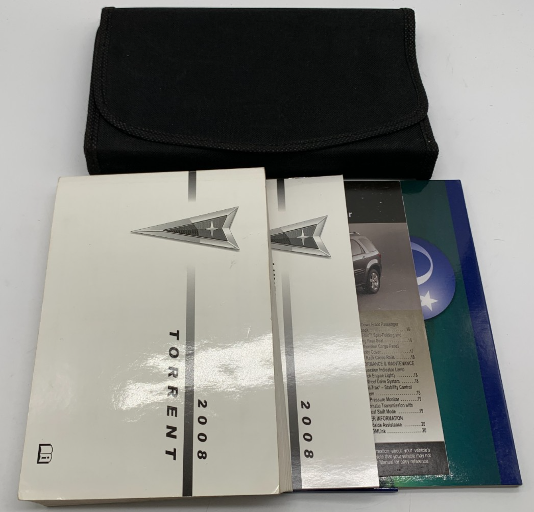 2008 Pontiac Torrent Owners Manual Set with Case OEM B04B20013
