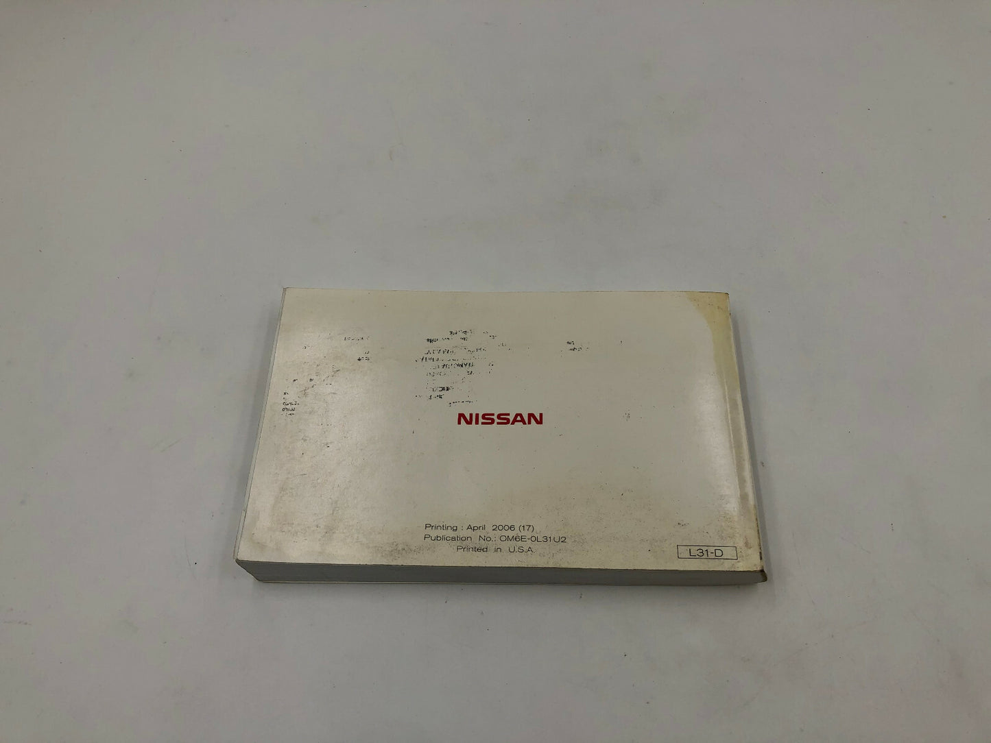 2006 Nissan Altima Owners Manual OEM C03B68014