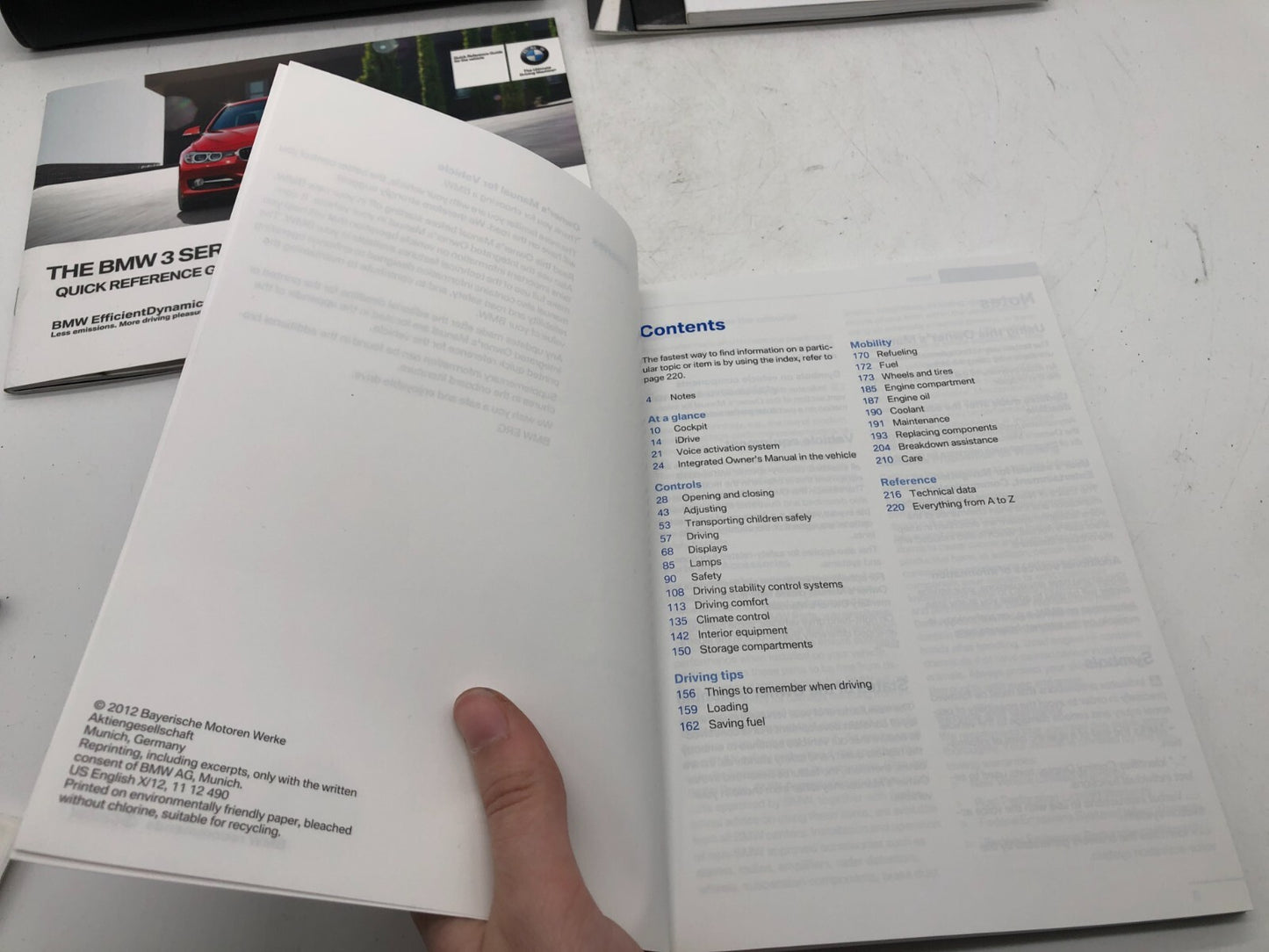 2012 BMW 3 Series Owners Manual Set with Case OEM B04B21008