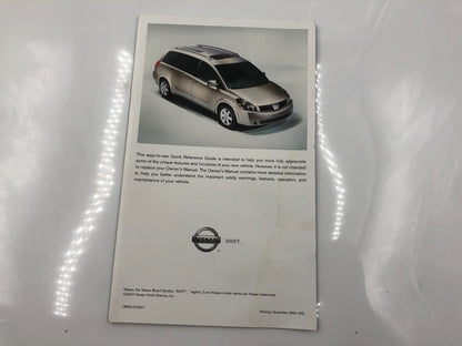 2005 Nissan Quest Owners Manual Set with Case OEM C02B10082
