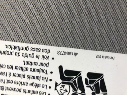 2017-2021 Chevrolet Trax Passenger Sun Visor Gray Illuminated A04B29054