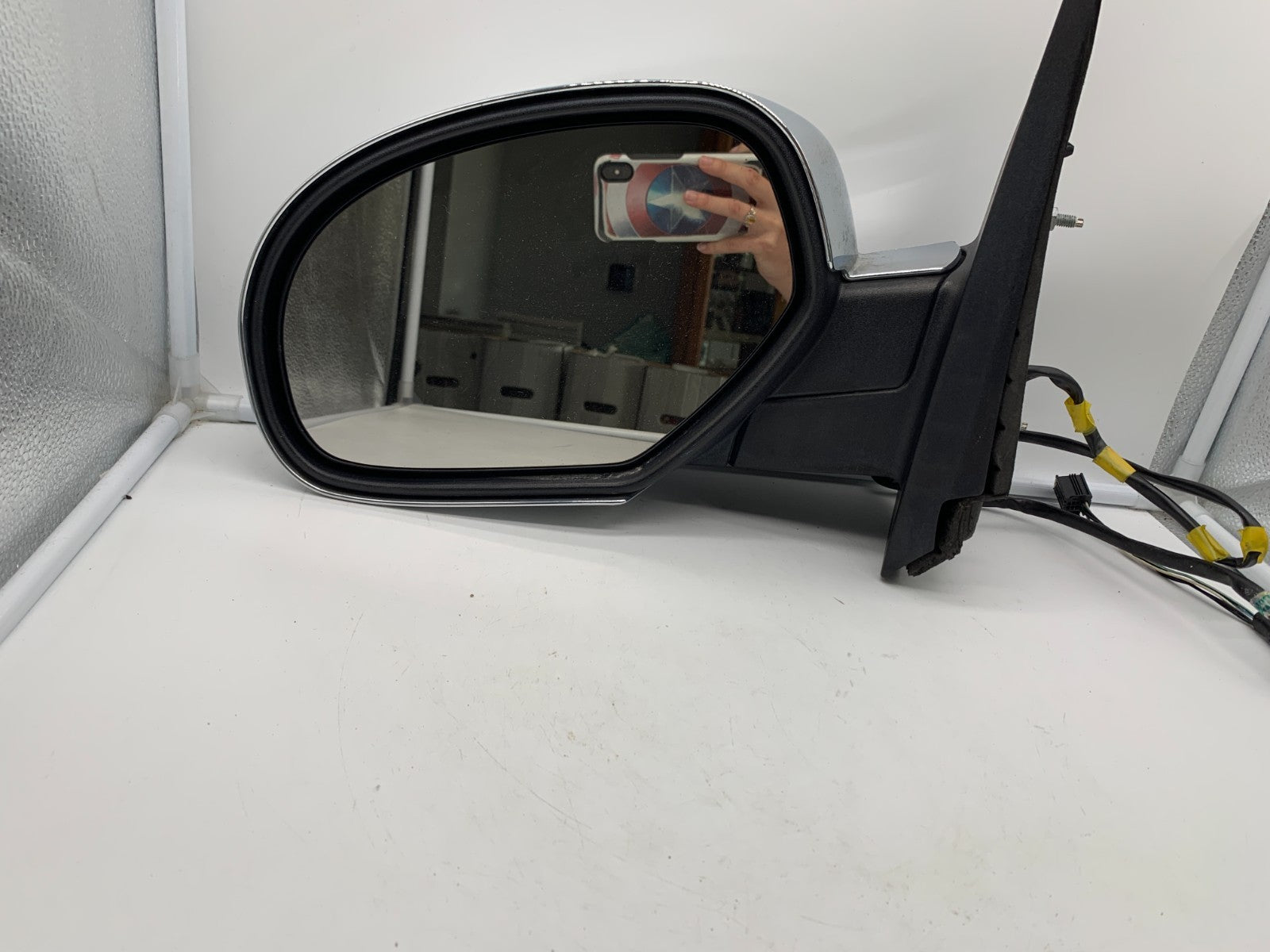 2009-2014 Chevrolet Silverado 1500 Driver Power Door Mirror Chrome OEM A01B46001
