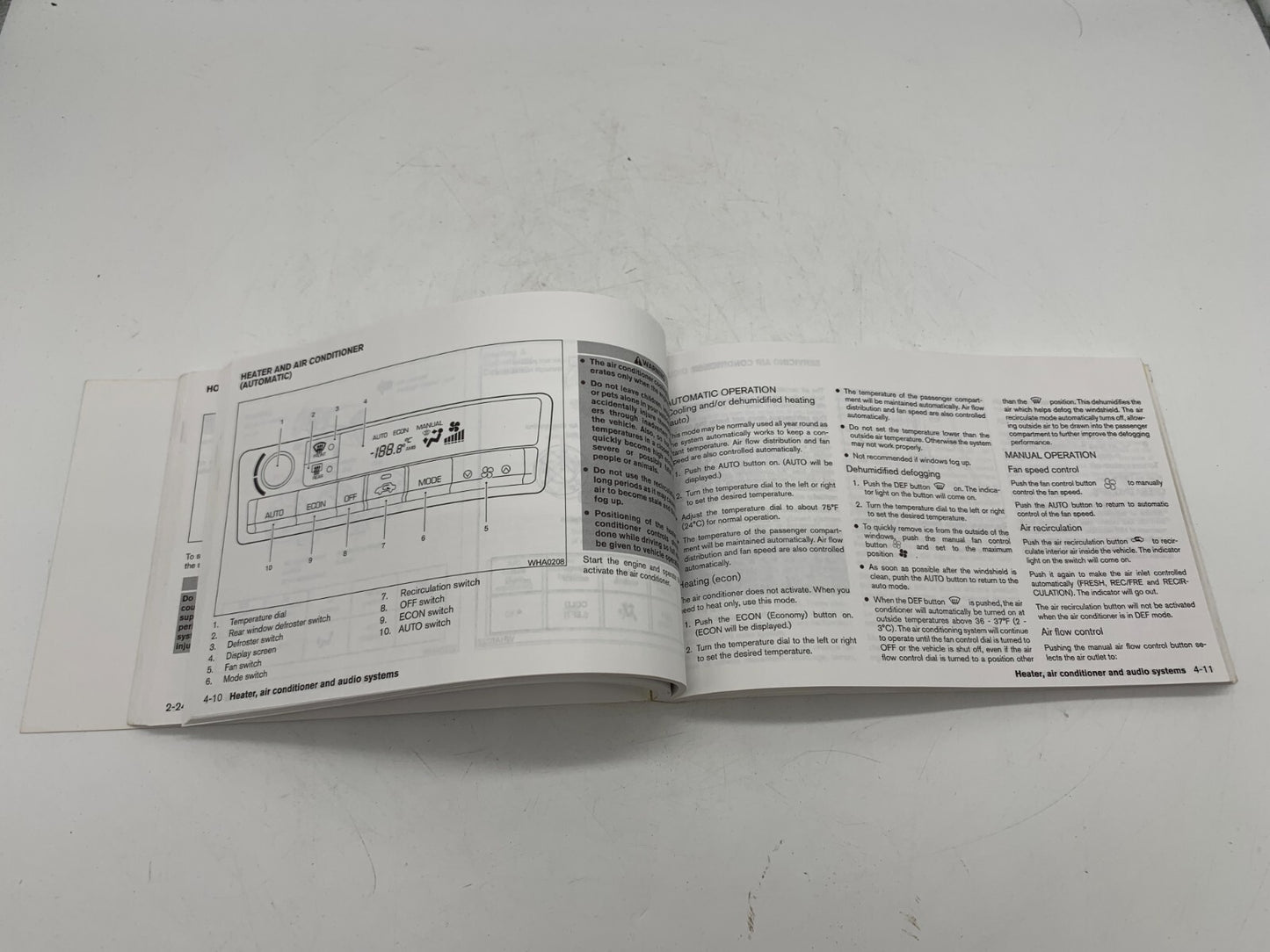 2003 Nissan Altima Owners Manual OEM B02B39011