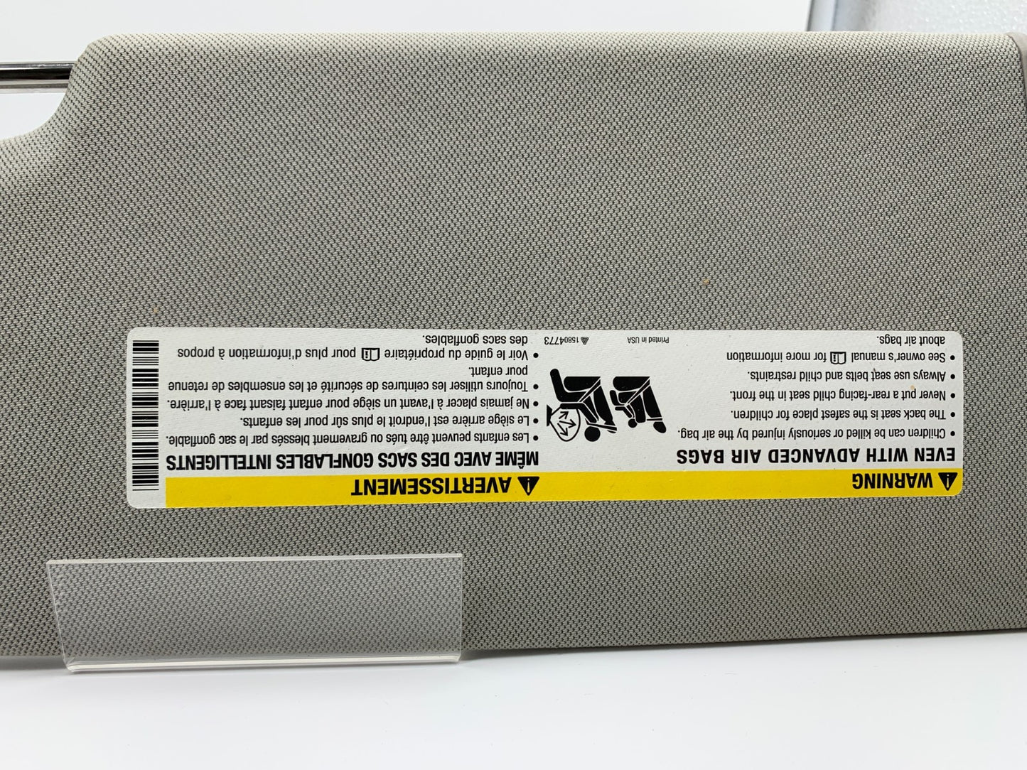 2013-2021 Buick Encore Passenger Sun Visor Gray Illuminated OEM A02B30006