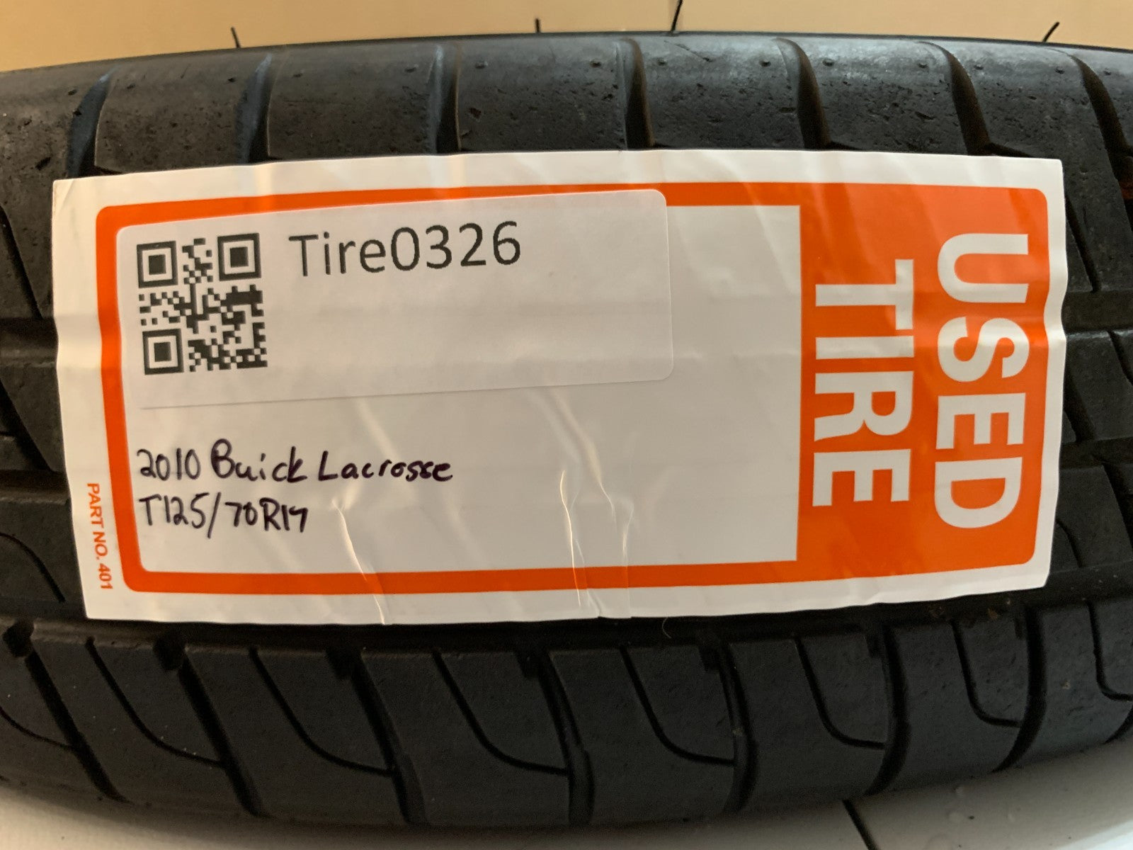 2010-2016 Buick Lacrosse 17" Spare Tire Compact Donut T125/70R17