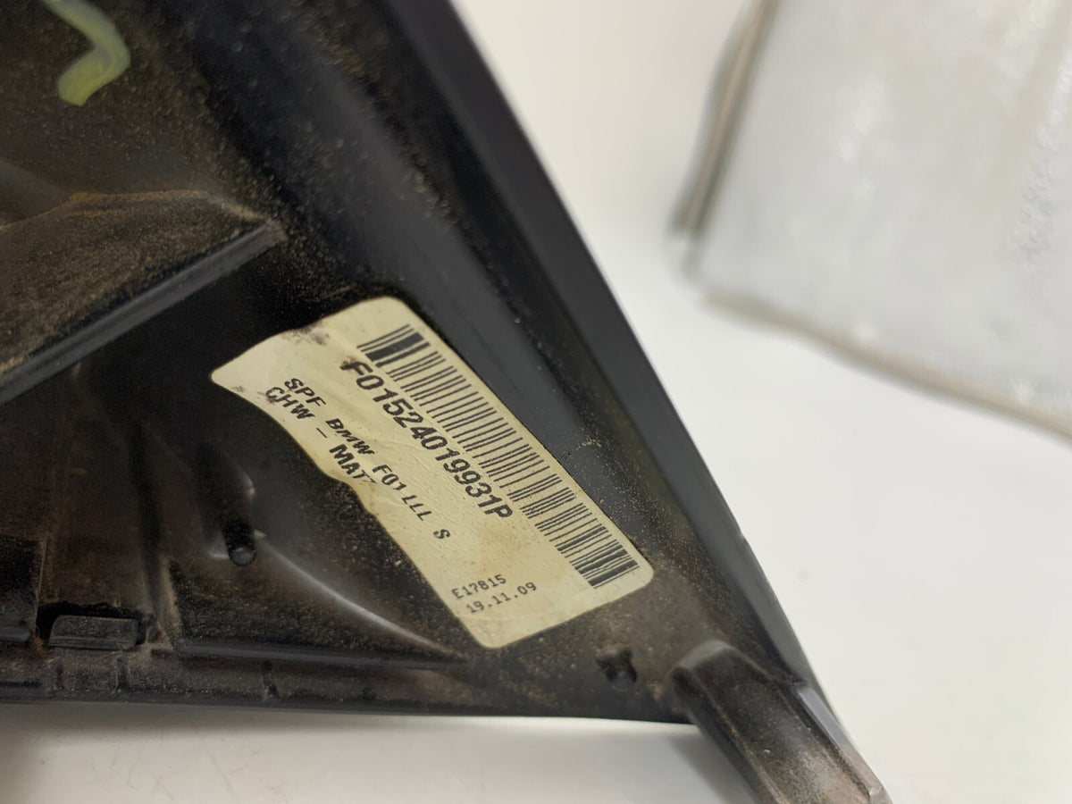 2009-2012 BMW 750i Driver Side View Power Door Mirror Black OEM D01B18075
