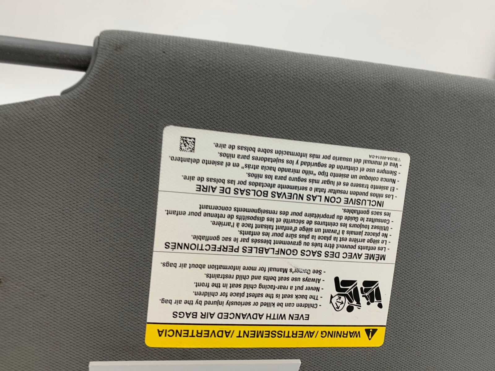 2011-2014 Ford F150 Passenger Sun Visor Sunvisor Gray OEM E02B66003