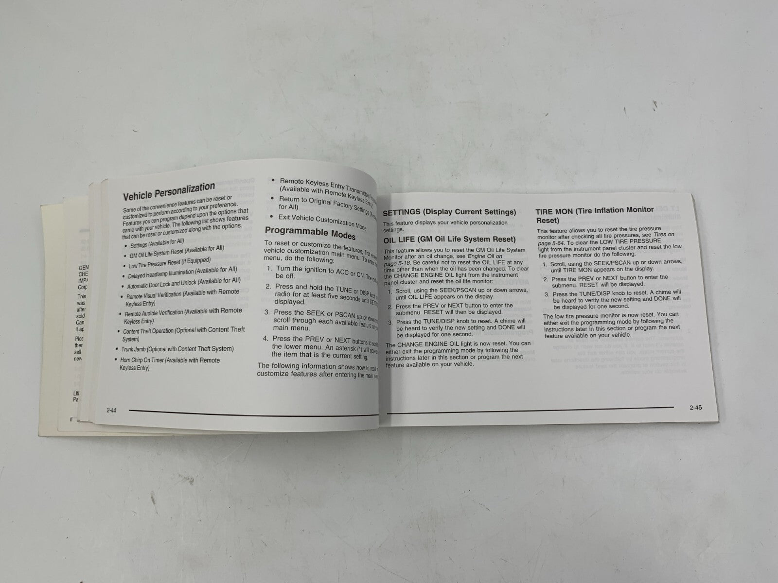 2004 Chevrolet Impala Owners Manual OEM D01B17056
