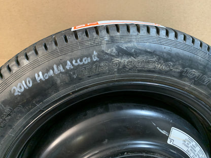 2008-2012 Honda Accord 16" Spare Tire with Jack Kit Compact Donut T135/80D16