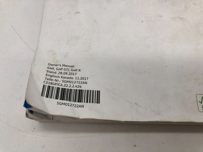2018 Volkswagen Golf GTI Owners Manual OEM C02B40012
