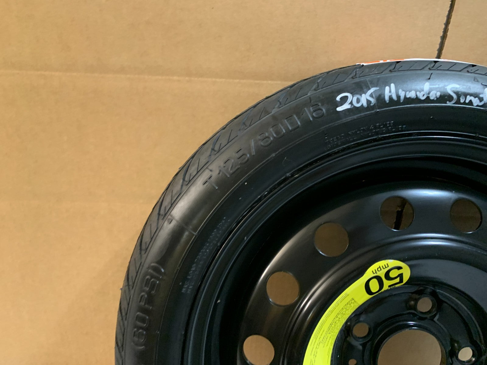 2015-2020 Hyundai Sonata 16" Spare Tire Wheel Compact Donut T125/80D16
