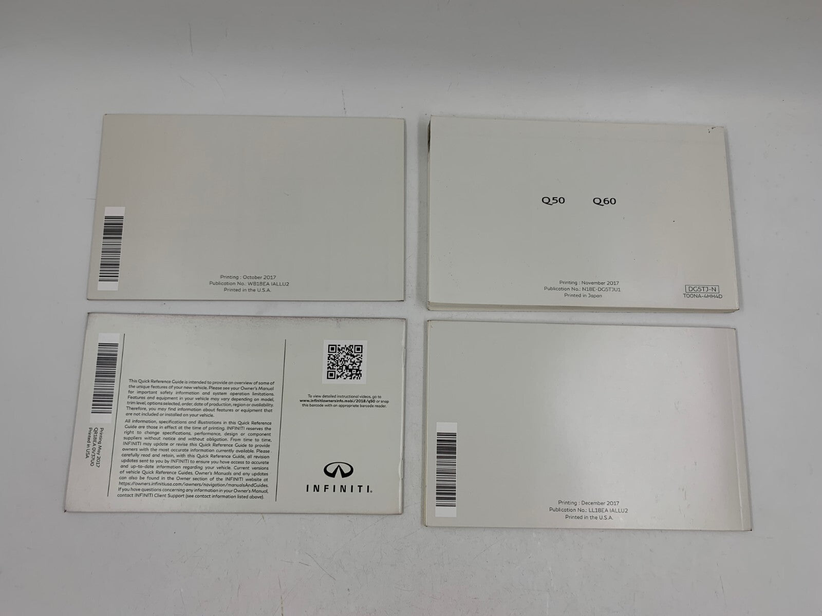 2018 Infiniti Q50 Owners Manual Set with Case OEM B03B24011