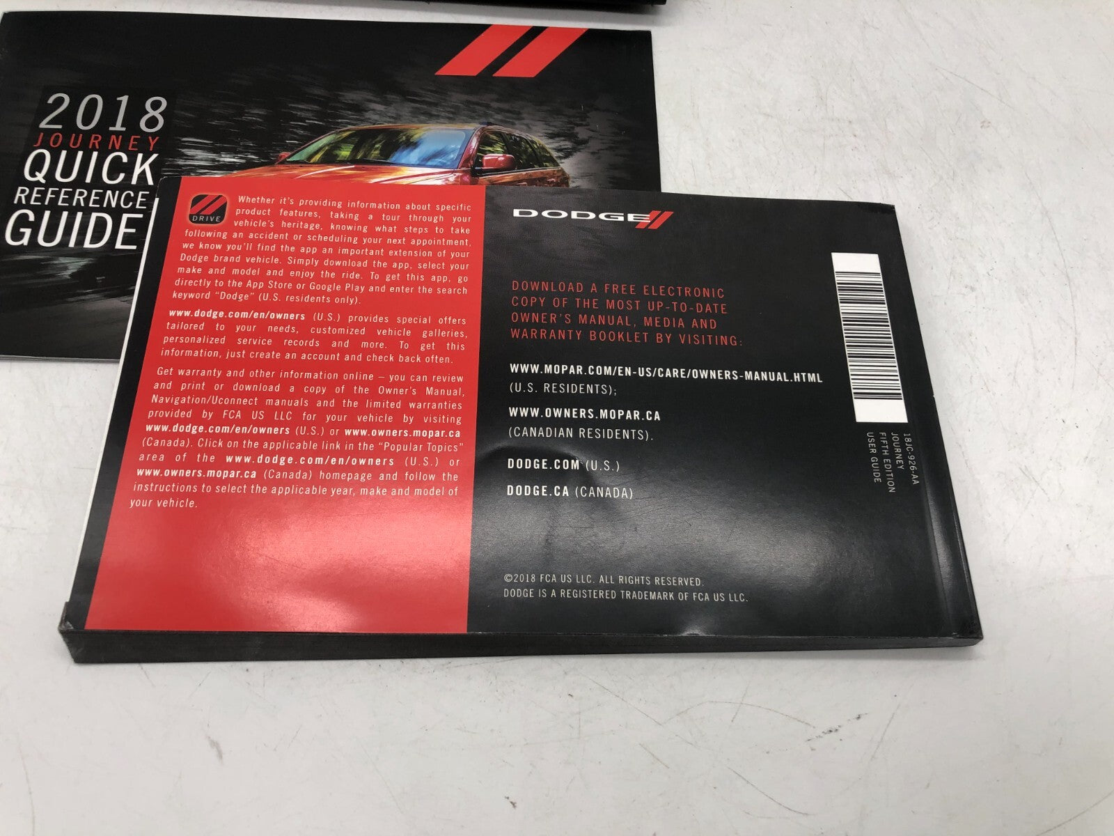 2018 Dodge Journey Owners Manual Set with Case OEM E02B40067