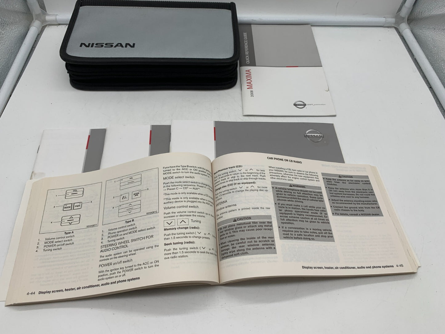2008 Nissan Maxima Owners Manual Set with Case OEM A04B08048