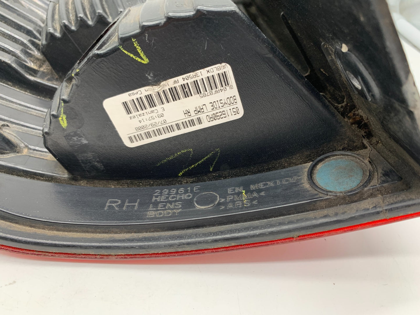 2009 Dodge Journey Passenger Side Tail Light Taillight OEM