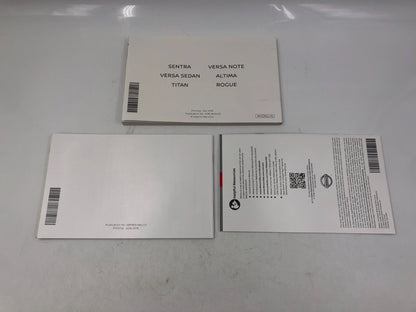 2019 Nissan Altima Sedan Owners Manual Set with Case OEM E01B69008