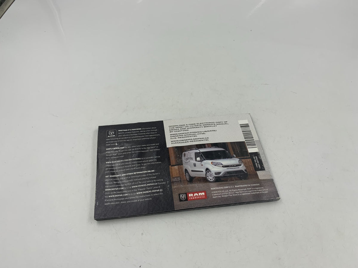 2019 Ram Promaster Owners Manual OEM B04B15034