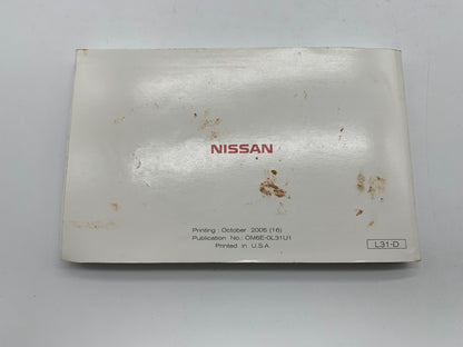 2006 Nissan Altima Owners Manual Set with Case OEM B02B56007