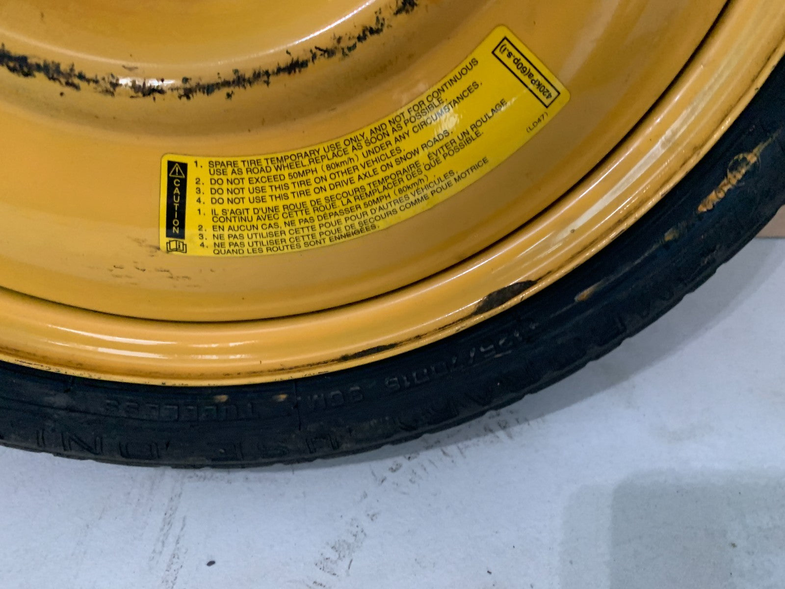 2006-2017 Mazda 5 Mazda5 16" Spare Tire Wheel Compact Donut T125/70D16