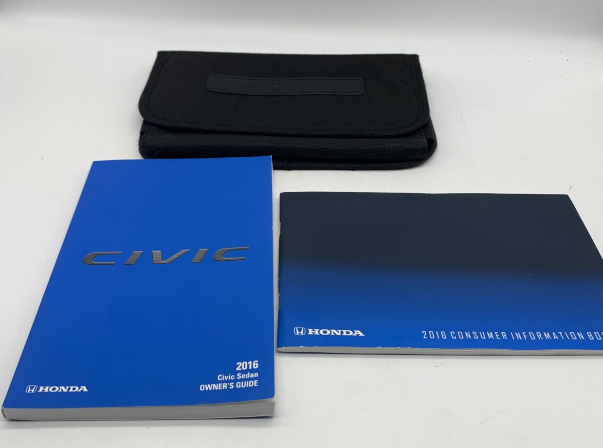 2016 Honda Civic Sedan Owners Manual Set with Case OEM A02B50018