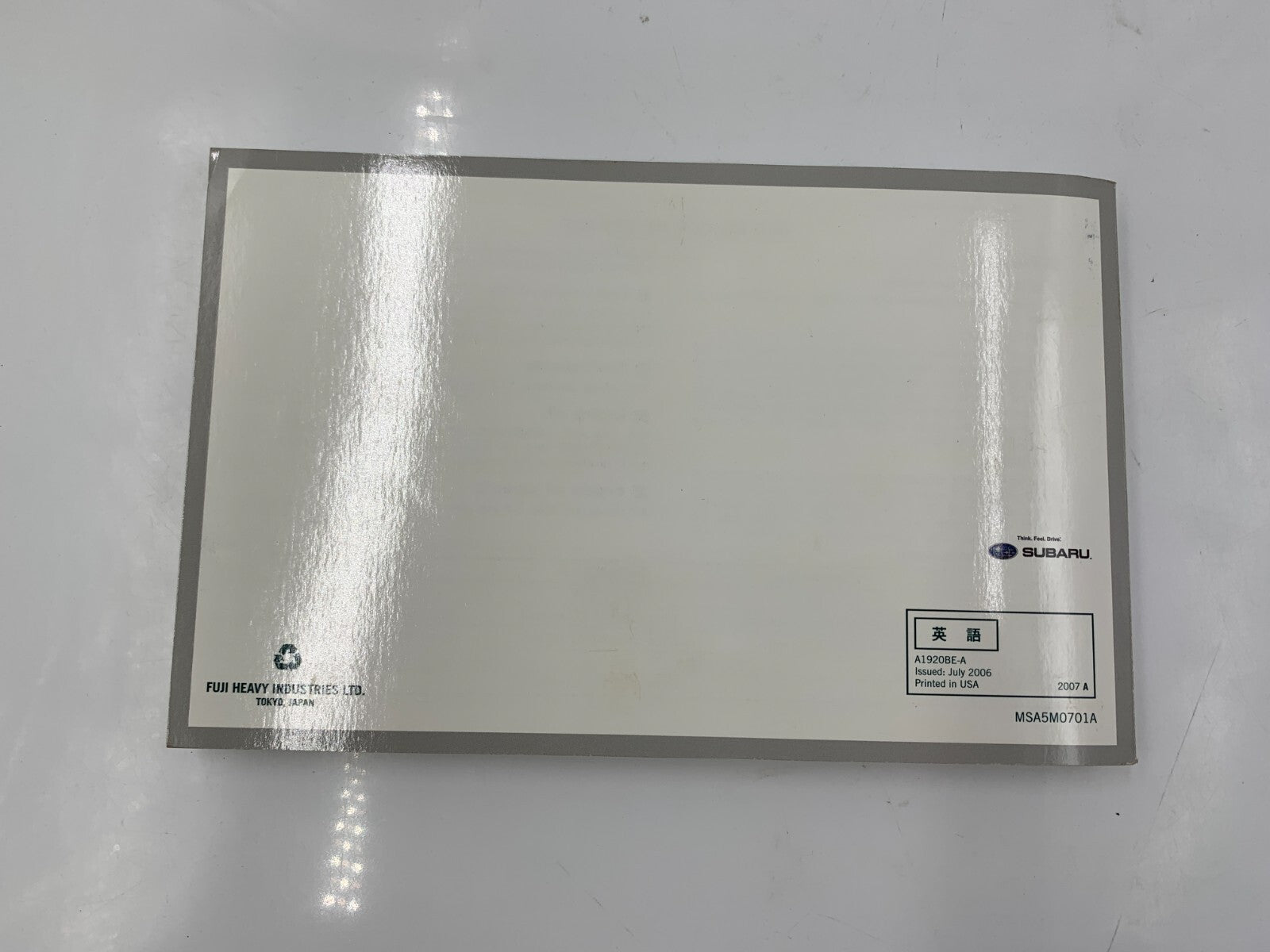 2007 Subaru Impreza Owners Manual with Case OEM