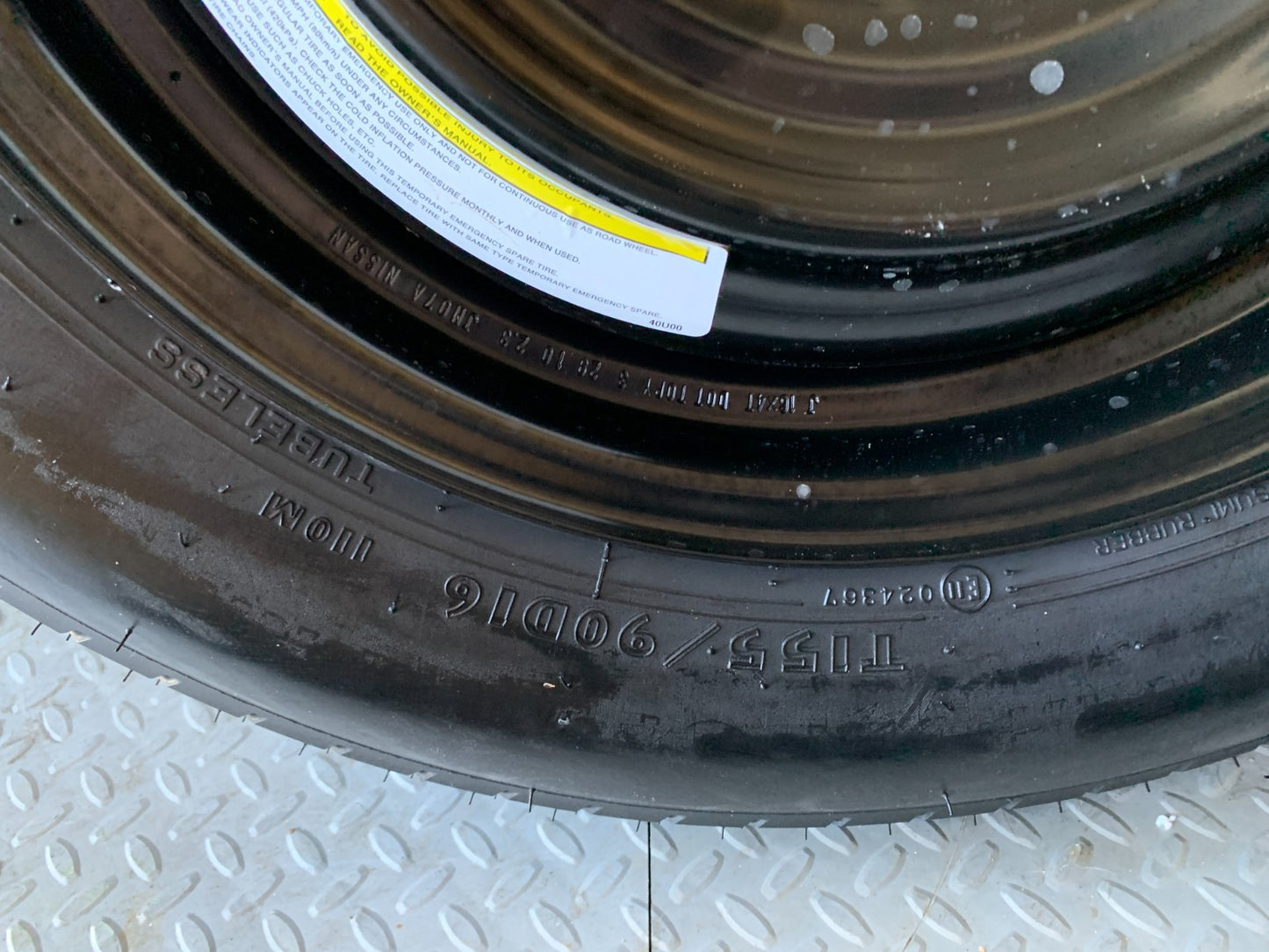 2010-2020 Nissan Rogue 16" Spare Tire Wheel Compact Donut T155/90D16 Goodyear