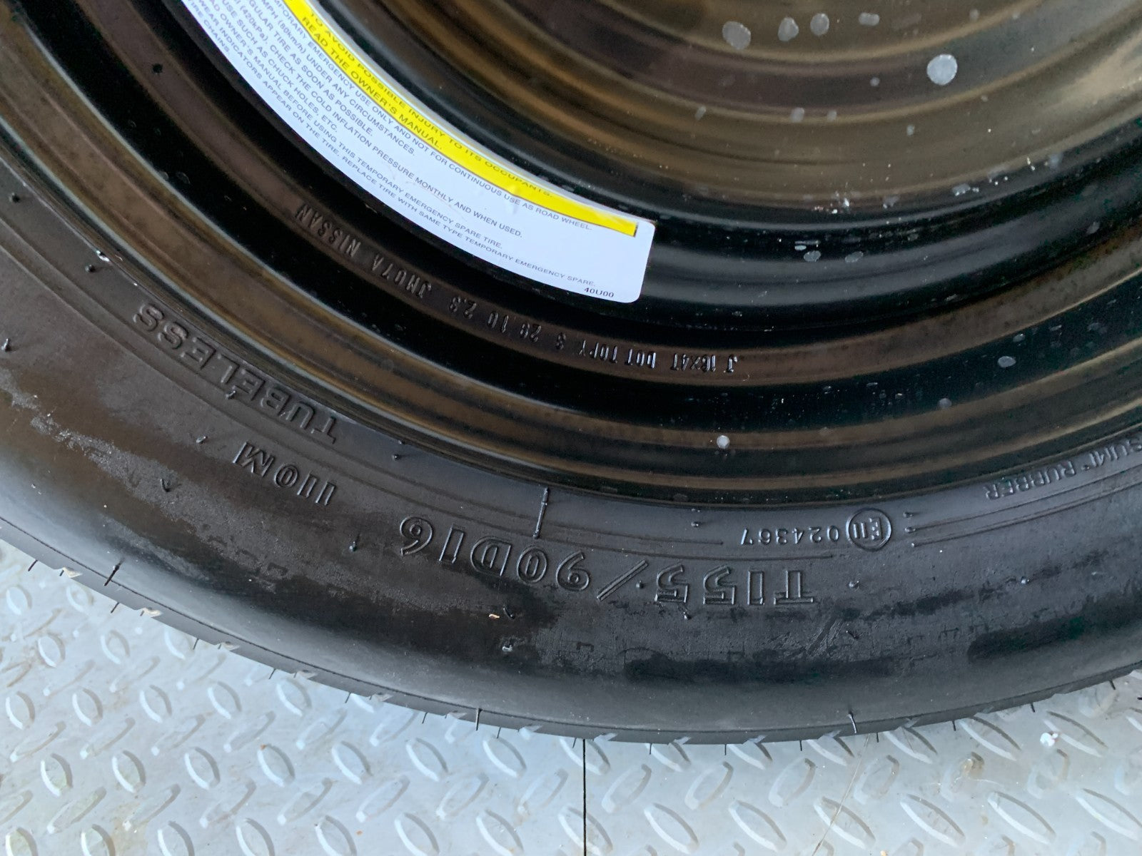 2010-2020 Nissan Rogue 16" Spare Tire Wheel Compact Donut T155/90D16 Goodyear