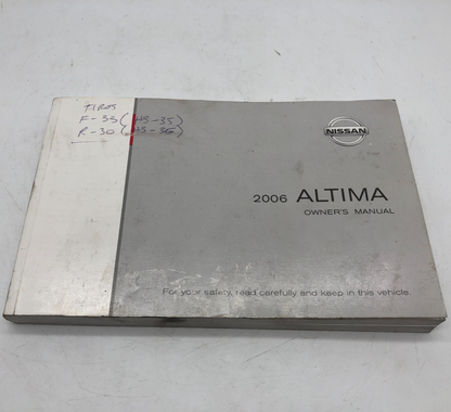 2006 Nissan Altima Owners Manual OEM R01B20006