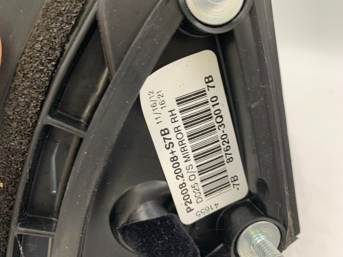 2011-2014 Hyundai Sonata Passenger Side View Power Door Mirror Black A01B35040