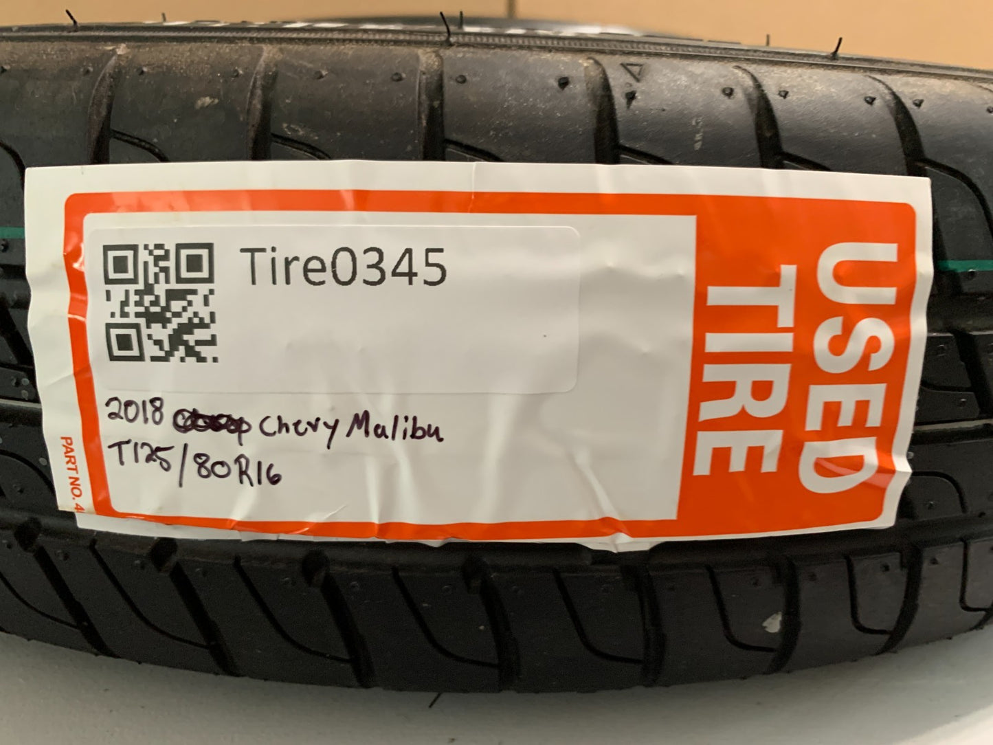 2016-2022 Chevrolet Malibu 16" Spare Tire Compact Donut T125/80R16