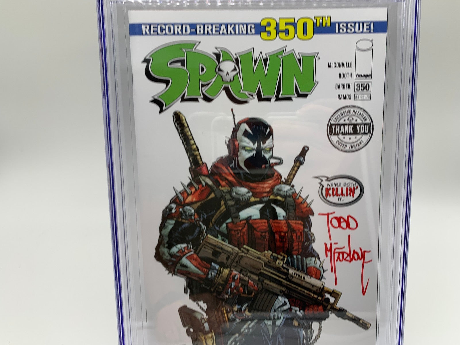 Spawn #350 CGC 9.8 JSA McFarlane Retailer Thank You Cover Signed by McFarlane