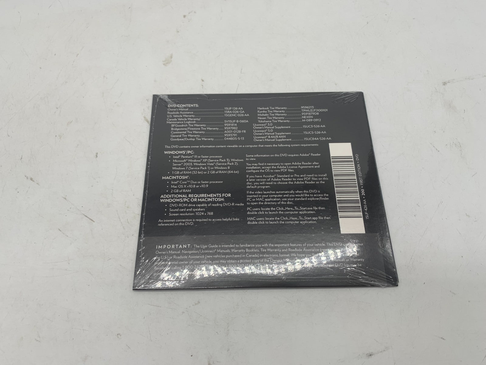 2015 Chrysler 200 Owners Manual Set with Case OEM A01B52094