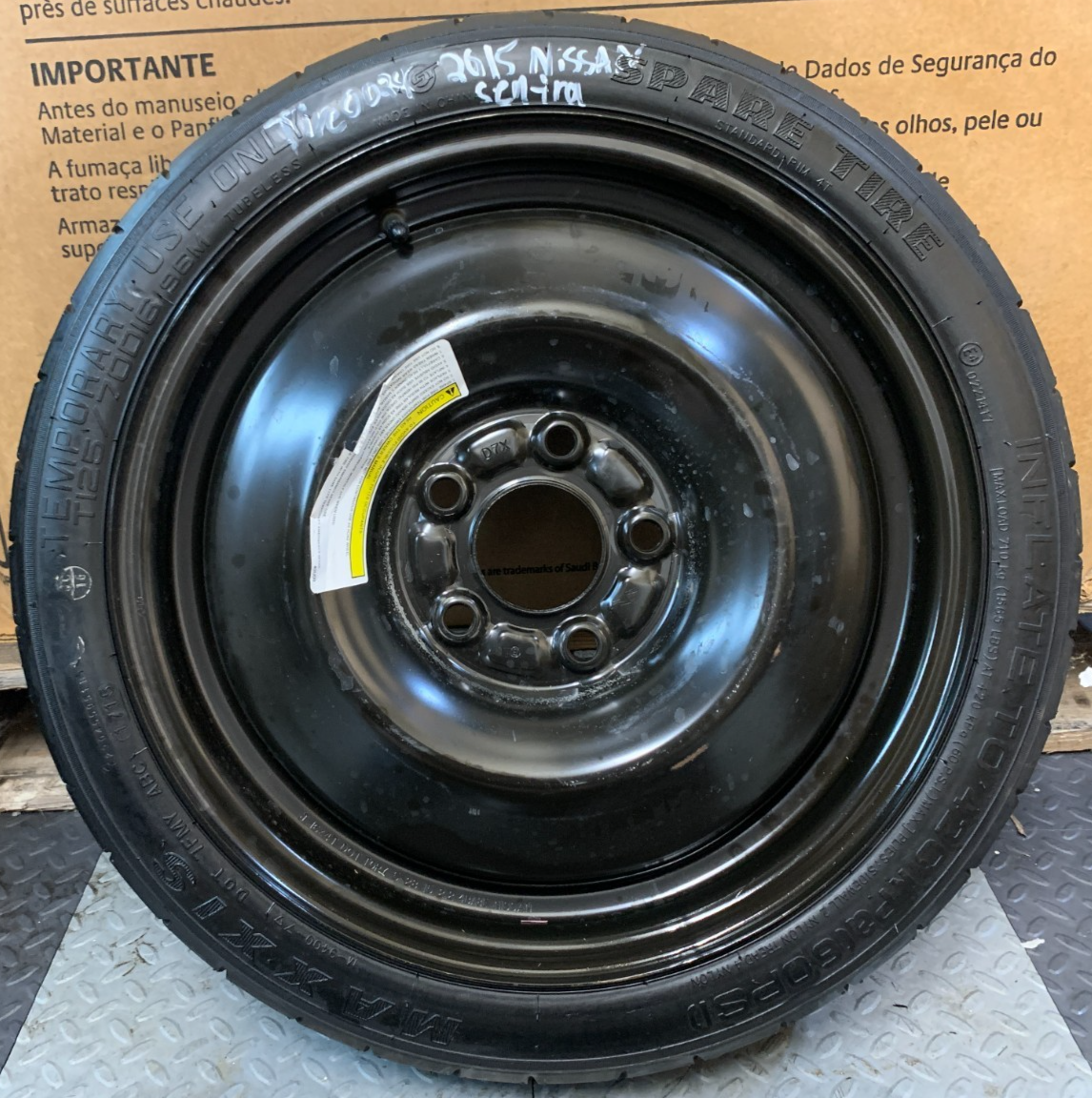 2015-2019 Nissan Sentra 16" Spare Tire Wheel Compact Donut T125/70D16