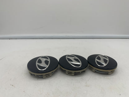 Hyundai Wheel Center Cap Set of 3 Black 2-1/4 inch OEM 52960-3K210