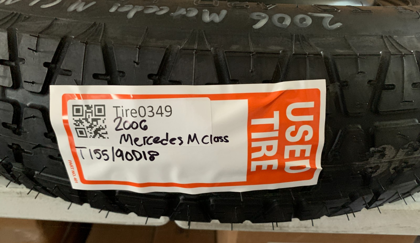 2006-2015 Mercedes M-Class 18" Spare Tire Wheel Compact Donut T155/90D18