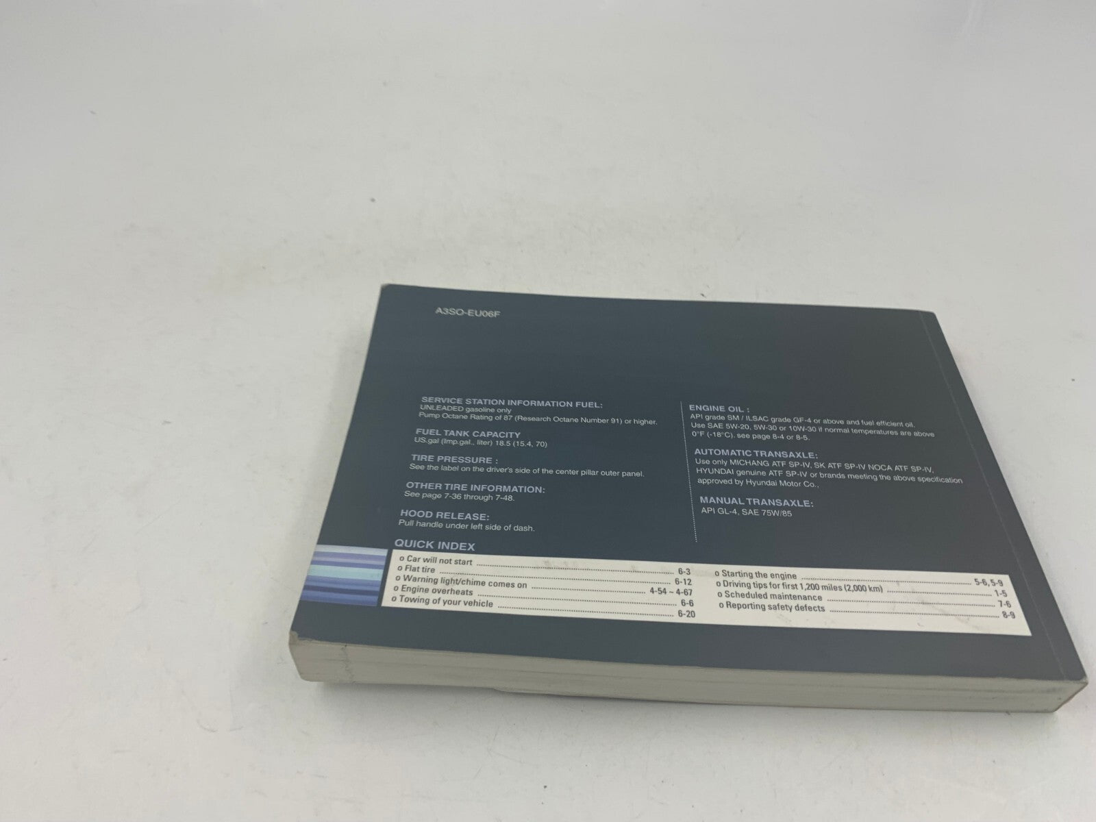 2011 Hyundai Sonata Owners Manual with Case OEM B02B50028