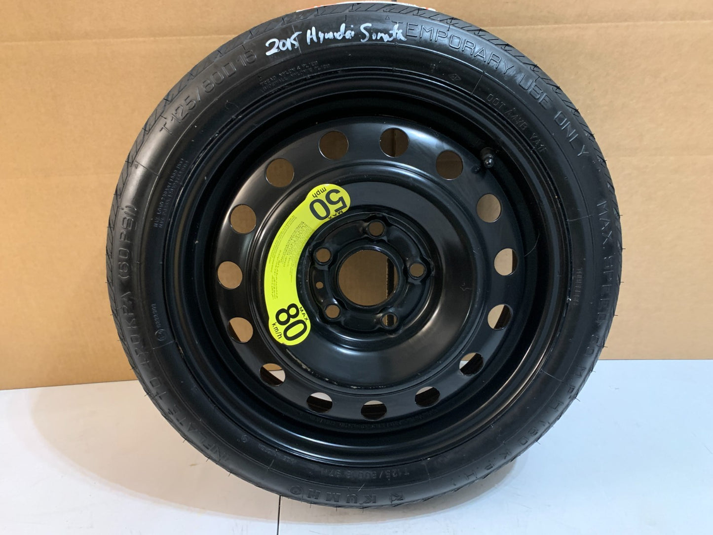 2015-2020 Hyundai Sonata 16" Spare Tire Wheel Compact Donut T125/80D16