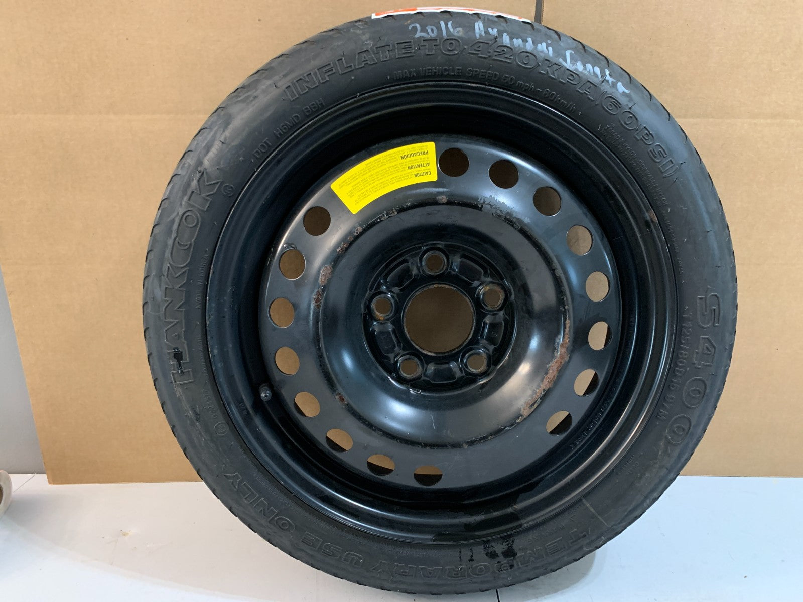2015-2020 Hyundai Sonata 16" Spare Tire Compact Donut T125/80D16 OEM