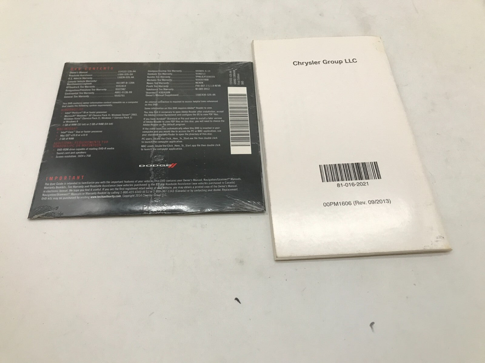 2016 Dodge Grand Caravan Owners Manual Set with Case OEM A03B50076