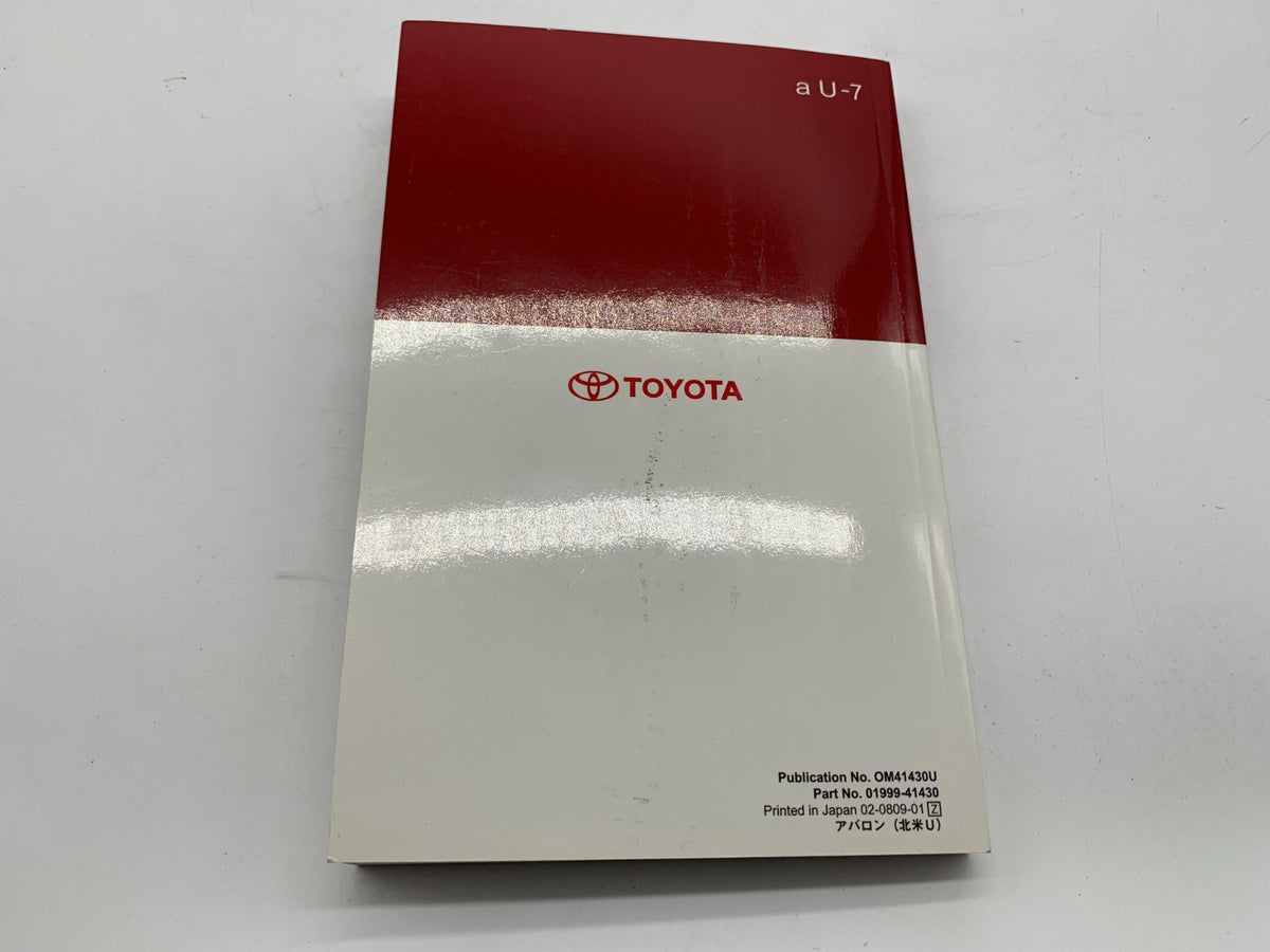 2009 Toyota Avalon Owners Manual Set with Case OEM B04B43005