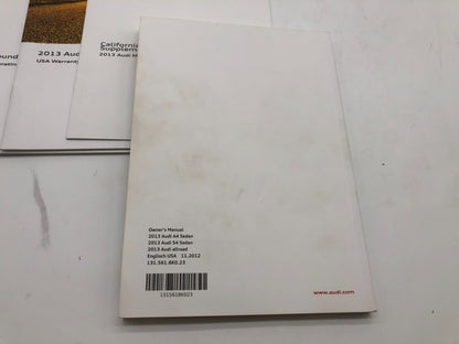 2013 Audi A4 Sedan Owners Manual Set with Case OEM E01B17029
