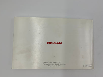 2005 Nissan Altima Owners Manual Set with Case OEM B04B33040