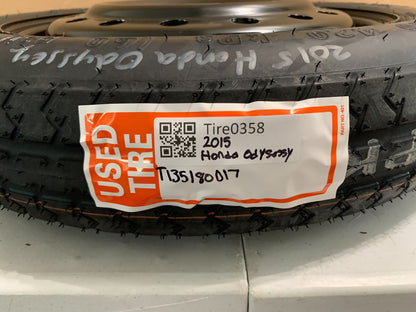 2011-2015 Honda Odyssey 17" Spare Tire Wheel Compact Donut T135/80D17 OEM
