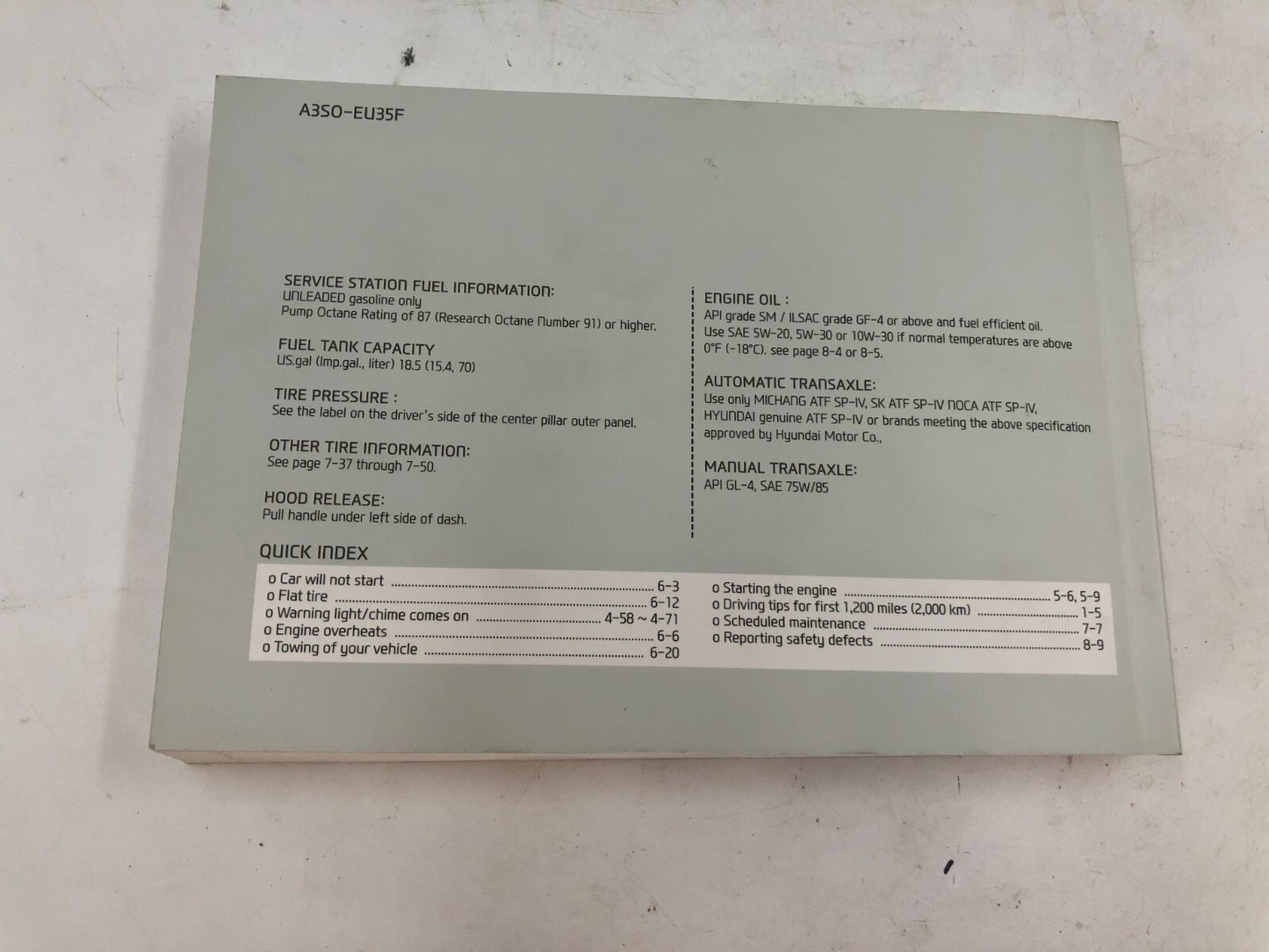 2013 Hyundai Sonata Owners Manual Set with Case OEM D02B61007