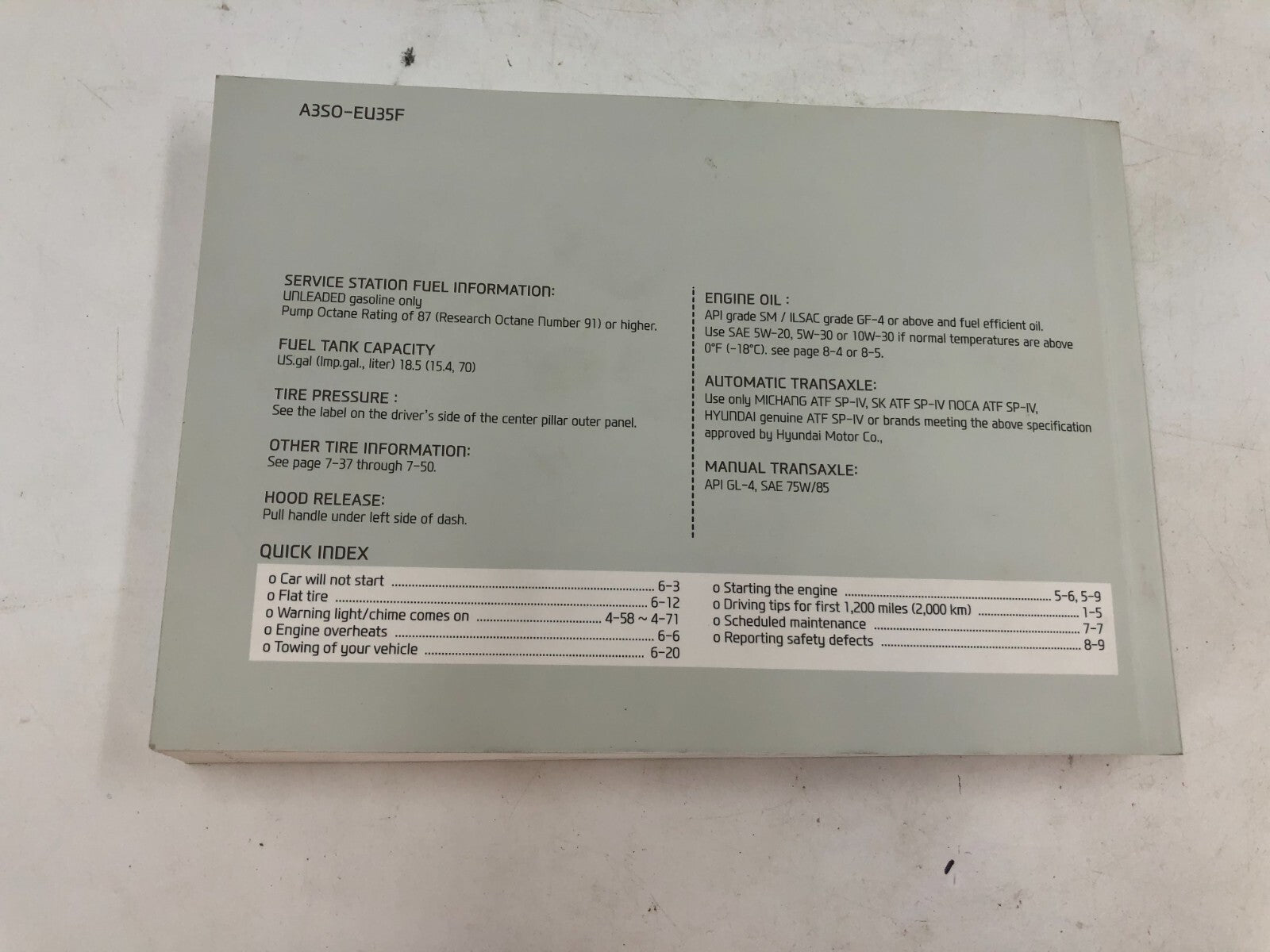 2013 Hyundai Sonata Owners Manual Set with Case OEM D02B61007