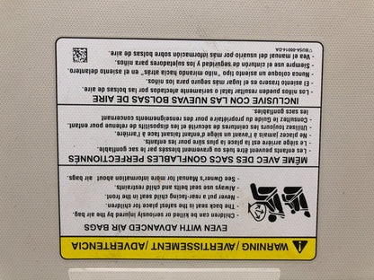 2012-2013 Ford Focus Passenger Sun Visor Ivory OEM A02B10006