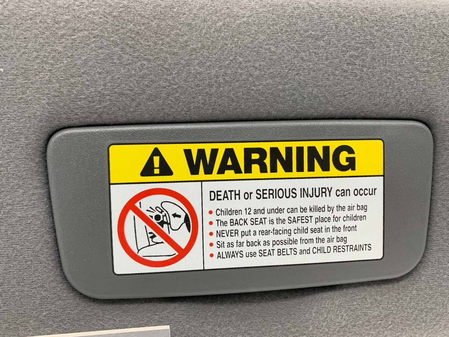 1993-2003 Acura TL Passenger Sun Visor Gray Illuminated OEM C02B28004