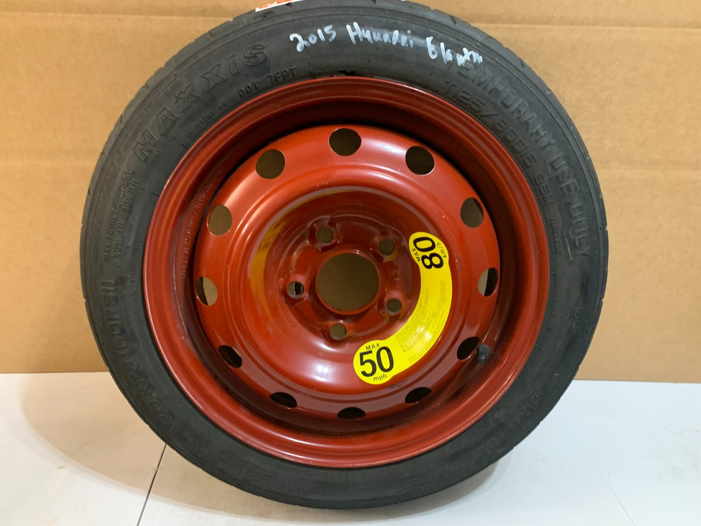 2013-2020 Hyundai Elantra 15" Spare Tire with Jack Kit Compact Donut T125/80D15