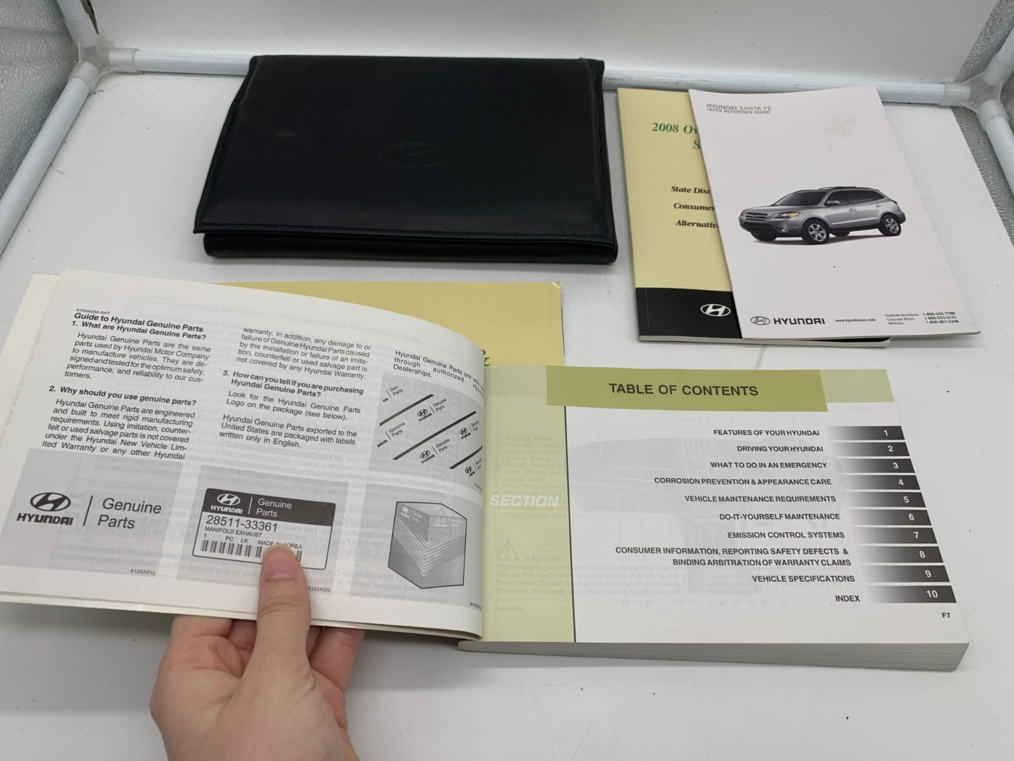 2008 Hyundai Santa FE Owners Manual Set with Case OEM A02B47046